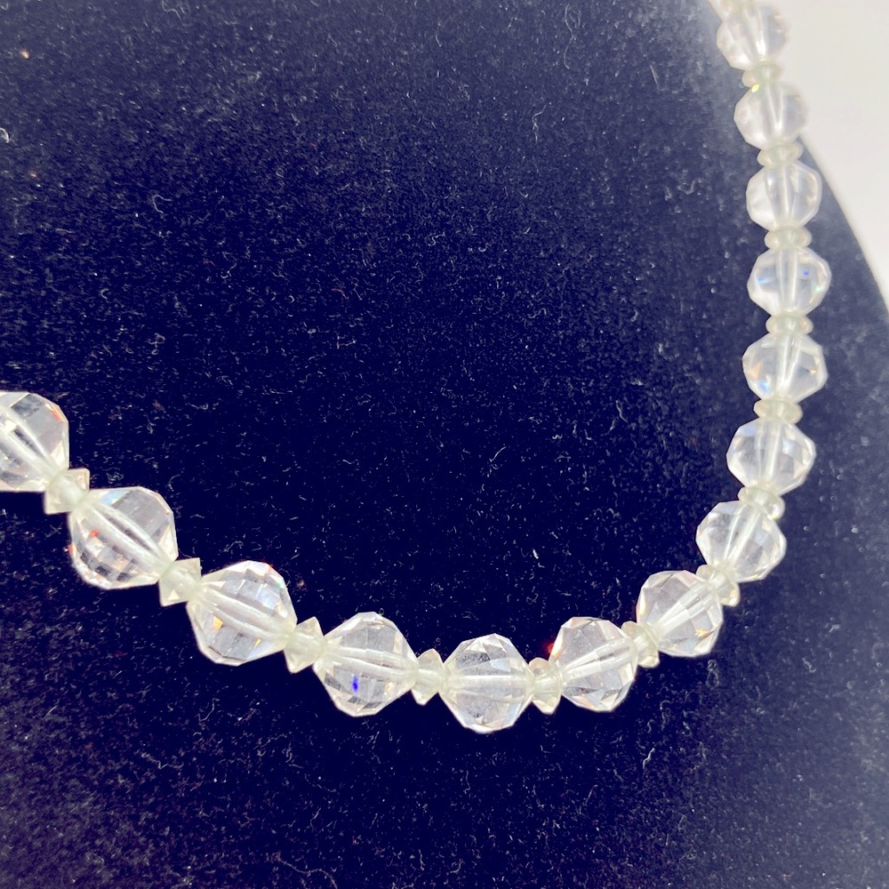 Vintage Faceted Glass Necklace Hook Closure 2 Styles of Beads